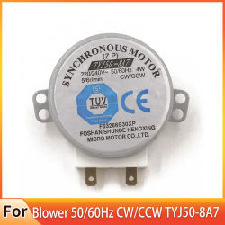 AC 220-240V 4W 6RPM 48mm de diámetro Micro Motor síncrono para soplador de aire caliente 50/60Hz CW/CCW TYJ50-8A7 Motor de bandeja para horno microondas