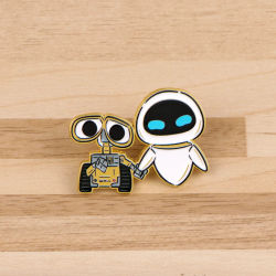 Bonito broche de robot de dibujos animados esmaltado para abrigos, broches de moda para mujer, insignias de solapa, regalo de joyería para pareja