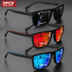 2025 Nuevas gafas de sol polarizadas con montura cuadrada Bisagras de resorte de alta calidad Lentes recubiertas multicolores para vacaciones Conducción Pesca UV P