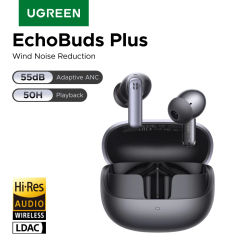 【NUEVO 2026】Audífonos Intrauditivos Inalámbricos Bluetooth UGREEN EchoBuds Plus con Cancelación Activa de Ruido de 55dB, ANC Adaptativo, Audífonos LDAC