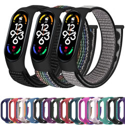 Bucle de nailon para Xiaomi Mi Band 7-7 nfc Smartwatch pulsera deportiva Miband7 Correa pulsera de repuesto banda inteligente 7 6 5 4 3 Correa