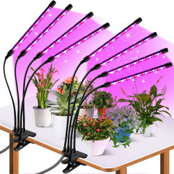 Luz LED USB para cultivo de plantas, luz de espectro completo de 5V, Clip para plántulas de flores para el hogar, lámpara Phyto, Control de sincronización regulable, 3/9/12 horas