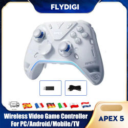 Controlador de juegos inalámbrico Flydigi Apex 5, consola de videojuegos con luz RGB Bluetooth, joystick ajustable, Gamepad para PC/Android/móvil/TV