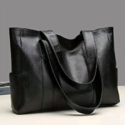 Bolso vintage para mujer de gran capacidad, bolso de hombro liso vintage, bolso informal para mujer