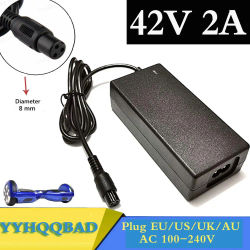 Cargador de batería universal de 42V 2A, fuente de alimentación de 100-240VAC para cargador de aeropatín de scooter de autoequilibrio