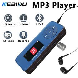 Reproductor MP3 portátil KEBIDU, Walkman deportivo con Bluetooth, sonido de alta fidelidad, mini reproductor de música con altavoces, compatible con libros electrónicos, grabación, radio FM