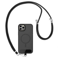 Cordón para teléfono de 150cm, correa cruzada ajustable para el cuello para alrededor de la mano con lengüeta de sujeción transparente para la mayoría de las fundas de teléfono de cobertura completa