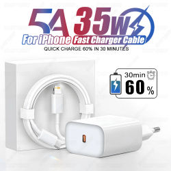 35W para iPhone cargador USB tipo C cargador rápido para iPhone 16 15 14 13 12 11 Pro Max 7 8 Plus PD cable de carga rápida Accesorios