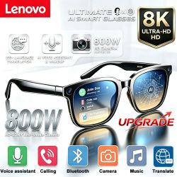 Gafas Inteligentes Lenovo Actualizadas con IA, Cámara HD 8K de 800W para Fotos y Videos, Llamadas de Voz, Traducción, Bluetooth, Gafas de Motocicleta con IA