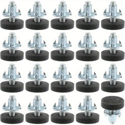 20 patas niveladoras ajustables de acero inoxidable para muebles, Base antideslizante resistente para mesas/sillas/armarios/sofás