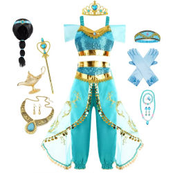 Disfraz de jazmín para niñas, vestido de princesa árabe, fiesta de cumpleaños para niños, vestido elegante de Navidad, ropa de Cosplay de jazmín para bebés de 2 a 10 años