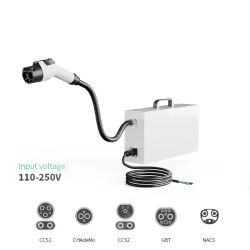 Cargador EV portátil monofásico de 32A/7kw para viajar y cargar libremente el cargador GB/T nivel 2