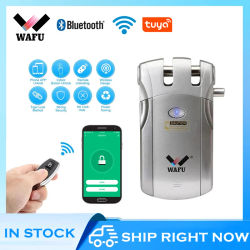 Wafu 019 cerradura inteligente inalámbrica WIFI Bluetooth Control soporte Tuya APP electrónica sin llave puerta cerradura Invisible 433MHz