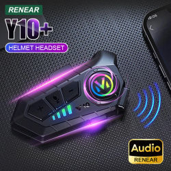 Auriculares 3D para casco de motocicleta con auriculares LED, Bluetooth 5,3, estéreo, resistentes al agua, para Android, Ios, Smart, i Phone, auriculares universales