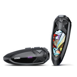 Lexin GTX intercomunicador Bluetooth para casco de motocicleta auriculares soporte intercomunicador y escucha música en una sola vez10 conductores 2000m