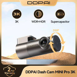 Cámara para Auto DDPAI MINI Pro 3K HDR 1620P con WiFi, Visión Nocturna, WDR, Control por Voz, Monitor de Estacionamiento 24H, 143 ° FOV