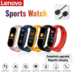Reloj inteligente Lenovo con contador de pasos, sincronización Bluetooth, información del teléfono, resistente al agua, para hombres, mujeres y estudiantes