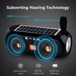 TG182 Solar con linterna altavoz Altavoz Bluetooth para exteriores 10W USB soporte inalámbrico portátil tarjeta TF entrada asistida por radio FM