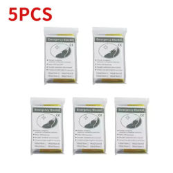 Manta de supervivencia dorada y plateada de emergencia para exteriores, cortina de rescate de primeros auxilios impermeable, manta militar térmica de 130x210cm