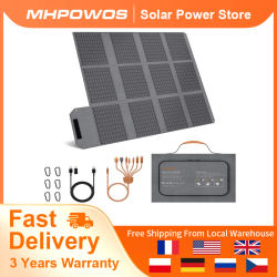 Panel Solar Plegable MHPOWOS de 120W con Salidas USB-C/DC, Cargador de Batería Portátil para Camping al Aire Libre, Resistente al Agua