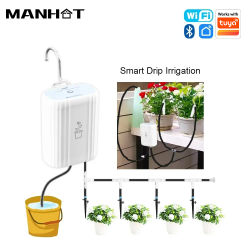 Sistema de Riego Inteligente por Goteo WIFI, Kit de Bomba de Riego Automática para Plantas y Flores, Herramienta de Jardín con Aspersor, Compatible con Tuya