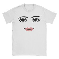 Ropa de manga corta con cuello redondo, novedad de verano, ropa de calle Harajuku, Robot Robloxs, camiseta de juego facial para mujer, ropa estética