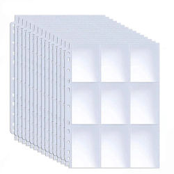 Fundas para tarjetas de béisbol con 540 bolsillos, fundas para carpetas de tarjetas comerciales de 9 bolsillos de doble cara, hoja protectora de página para Pokemon