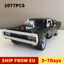 1077 piezas de bloques de construcción del coche técnico Dodge Charger, modelo 42111, juguetes de ladrillos del coche de carreras de la película Rápidos y Furiosos, regalos.