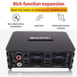 AMPLIFICADOR DE POTENCIA para coche, amplificador de altavoz de Audio para coche DSP de 4x60W, procesador de Audio sin pérdidas para Android, pantalla grande dedicada