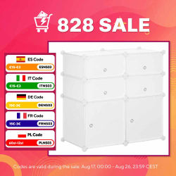 HOMCOM Armario Modular Estantería 6 Cubos Ropero Zapatero Combinado Mueble