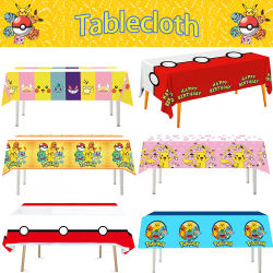 Mantel de Pokémon para decoración de cumpleaños, mantel desechable de Pikachu, regalos de cumpleaños para niños, suministros para Baby Shower, 1/10 Uds.