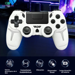 Mando inalámbrico GAMINJA con giroscopio de 6 ejes, vibración dual con panel táctil para consola PS4, PS3, ordenador, PC, controlador Bluetooth