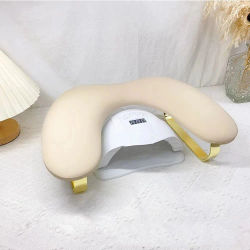 Cojín de Apoyo para Manos en Forma de U con Soporte para Teléfono, Diseño Inclinable, Soporte para Manicura, Almohada de Mano para Manicura