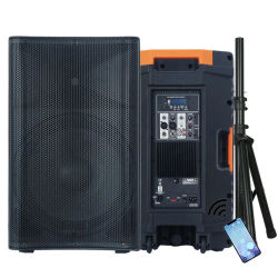 Altavoz Profesional de Audio de 1800 Vatios y 15 Pulgadas, Sistema de Altavoces PA Versátil con Caja de Sonido, Mezclador DSP, Bluetooth y Eco para Guitarra