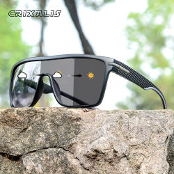 CRIXLAIS gafas de sol polarizadas fotocromáticas de moda para hombres y mujeres gafas de sol de gran tamaño gafas de conducción de visión nocturna para hombres UV400