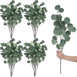 Ramo de plantas artificiales de eucalipto, tallo de planta falsa verde de 78cm para el hogar, jardín, mesa de boda, decoración de fiesta, planta falsa, 1/3 Uds.