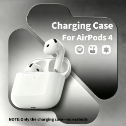 Accesorios de repuesto para auriculares, estuche de carga para AirPods 4, USB-C y carga inalámbrica, caja de carga de repuesto con indicador LED