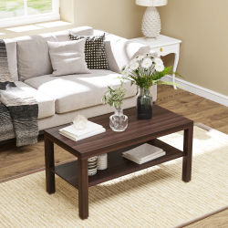 HOMCOM Mesa de Centro Mesita Té Mueble Salón Comedor Mesa Auxiliar Madera