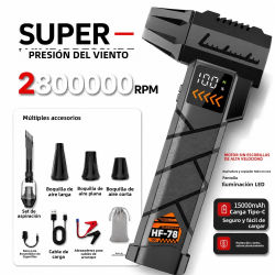 Soplador Eléctrico Superpotente de 2800000 RPM, Aspiradora Inalámbrica de Aire Comprimido, Fuente de Alimentación de Emergencia para Automóvil