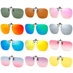 Gafas de sol polarizadas con Clip de Metal, cómodas gafas de sol abatibles sin montura para gafas graduadas, tonos poligonales UV400