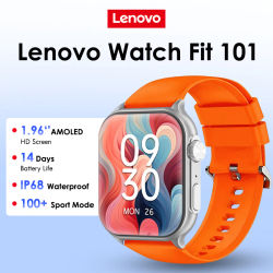 Reloj Inteligente LENOVO Watch Fit con Pantalla HD de 1.96 Pulgadas, Llamadas de Voz por Bluetooth, Resistente al Agua IP68, Seguimiento de Actividad Física