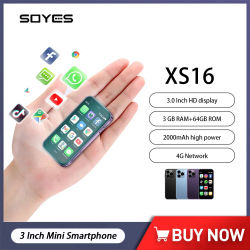 Original SOYES XS16 Mini teléfono inteligente 4G LTE 3GB + 64GB 3 pulgadas teléfono móvil Android10 2000mAh 5MP Dual SIM Mini teléfono portátil