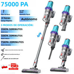 Aspiradora Inalámbrica OMESER 75000Pa, Motor sin Escobillas Anti-Enredos, 50 Minutos de Autonomía, Aspiradora de Mano para Hogar, Pelo de Mascotas y Alfombras