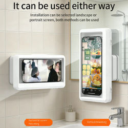 Funda Impermeable y Antivaho para Teléfono Móvil, Autoadhesiva para Baño, Soporte para Teléfono en la Ducha, Resistente al Agua, con Pantalla Táctil