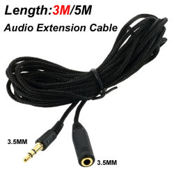 Cable de extensión de auriculares de 5m/3m, conector Jack de 3,5mm macho a hembra, Cable auxiliar de 3,5mm, Cable extensor de Audio estéreo, auricular, altavoz, teléfono