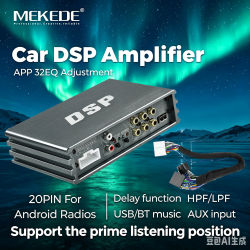 MEKEDE - Amplificador de Audio para Auto, Plug and Play, 4*50W, 32EQ DSP, Altavoz para Auto con Pantalla Android, Amplificador Dedicado, BT 5.1, Ajuste por Aplicación Móvil