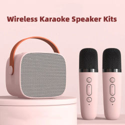 Mini máquina de Karaoke para niños y adultos, altavoz portátil con 1-2 micrófonos inalámbricos para el hogar, KTV, fiesta de cumpleaños, regalos navideños