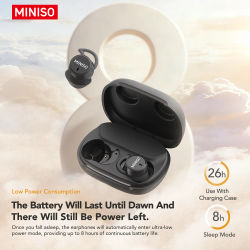Audífonos MINISO MS217 TWS Mini para Dormir, Bluetooth 6.0, Traductor IA de 134 Idiomas, Cancelación de Ruido ENC, Audífonos Intrauditivos Ultraligeros