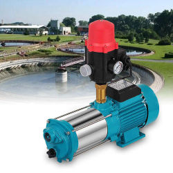Bymaocar 1300W 9.8 bar4000L/H Bomba centrífuga Planta de agua de jardín Bomba de agua de acero inoxidable con manómetro