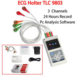 CONTEC-Sistema de Monitor de ECG dinámico, 3 canales, EKG Holter, TLC9803, TLC 9803